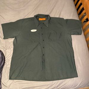 Mens VTG Red Kap Button Down Short Sleeve Single Stitch Shirt with “Jim” Nametag